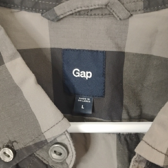 GAP Men's Checkered Gray Shirt Size Large - Picture 2 of 4